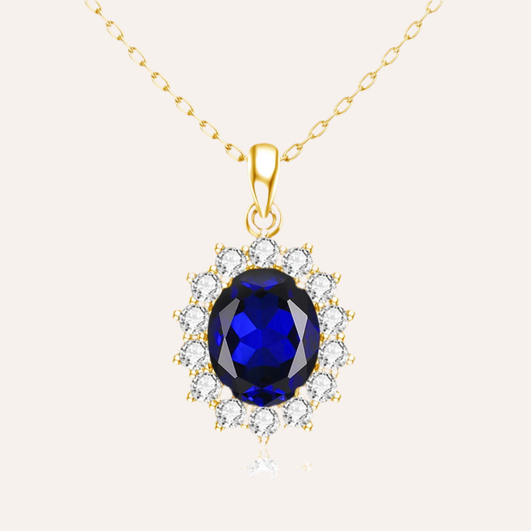 Halo Sapphire Necklace