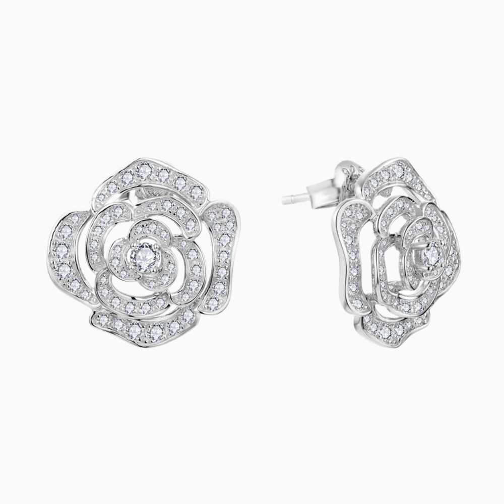 Flower Stud Moissanite Earrings