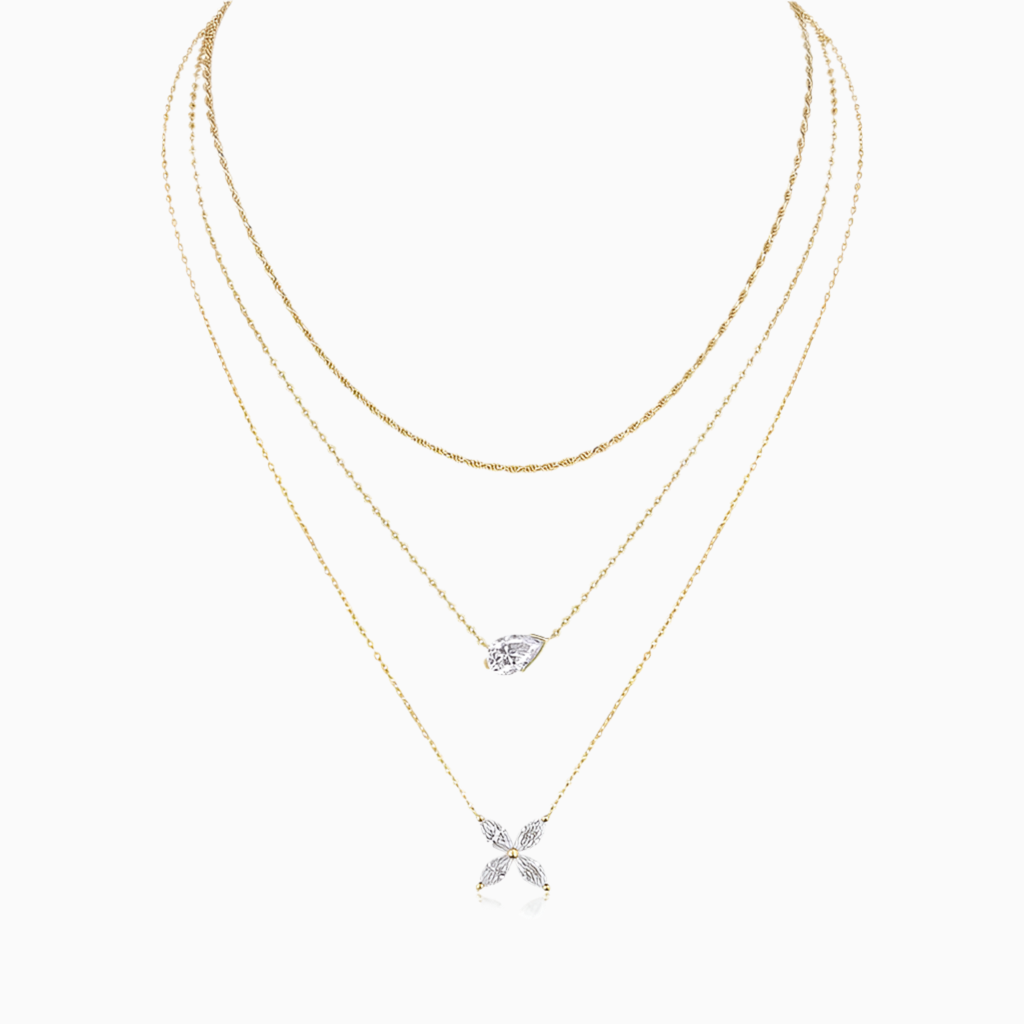 Triple Chain Moissanite Necklace