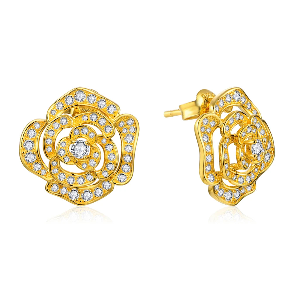 Flower Stud Moissanite Earrings