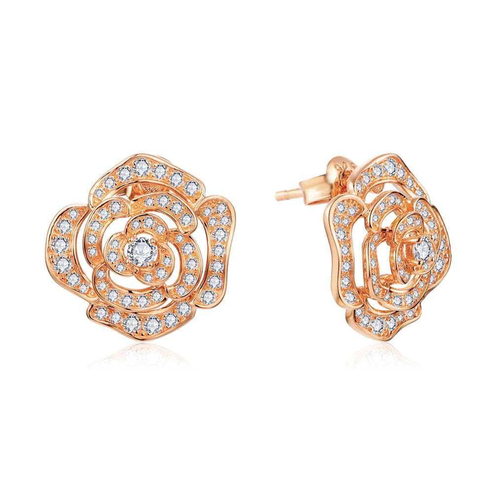 Flower Stud Moissanite Earrings