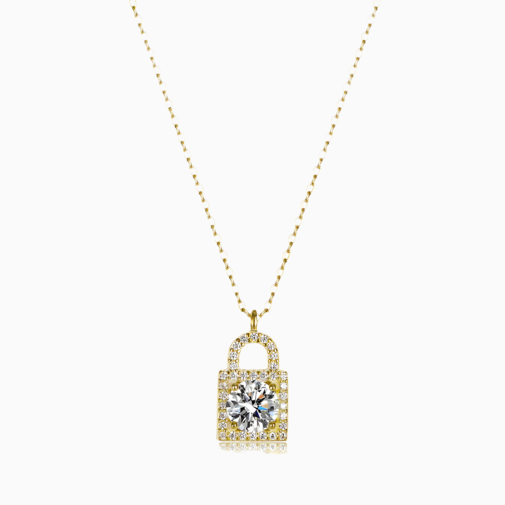 Padlock Moissanite Necklace