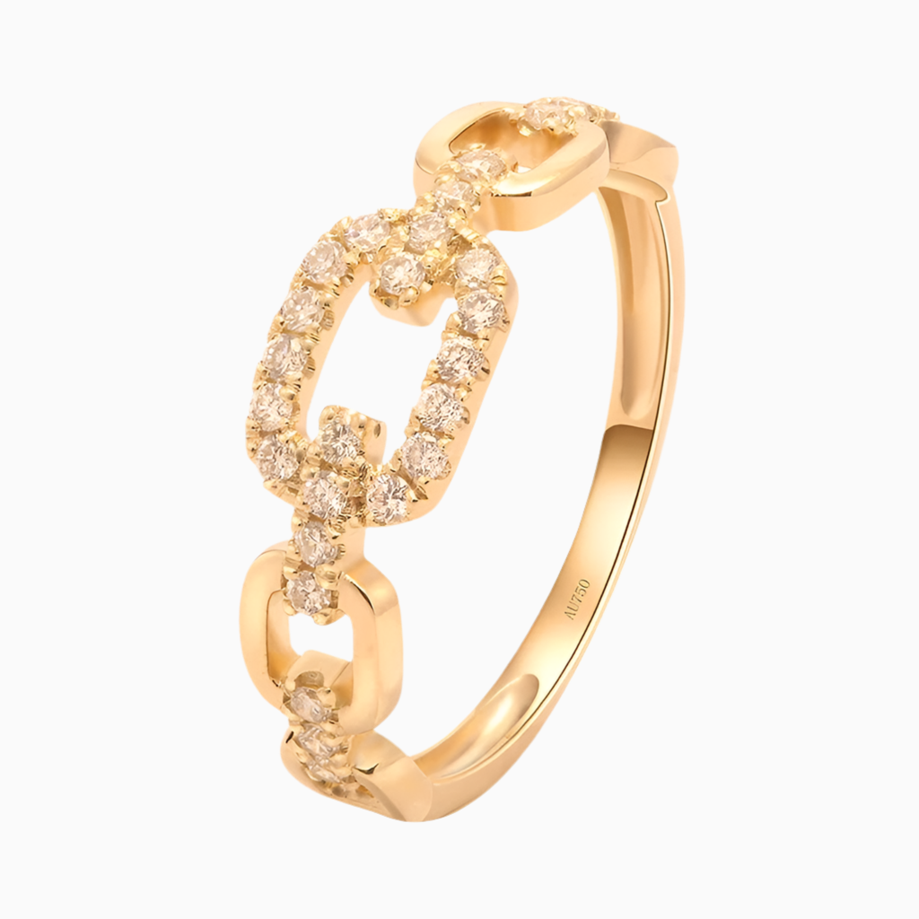 Link Diamond Ring 14k Gold