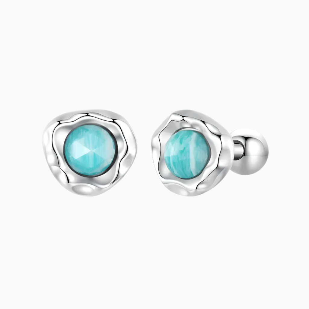 Natural Amazonite Stud Earrings