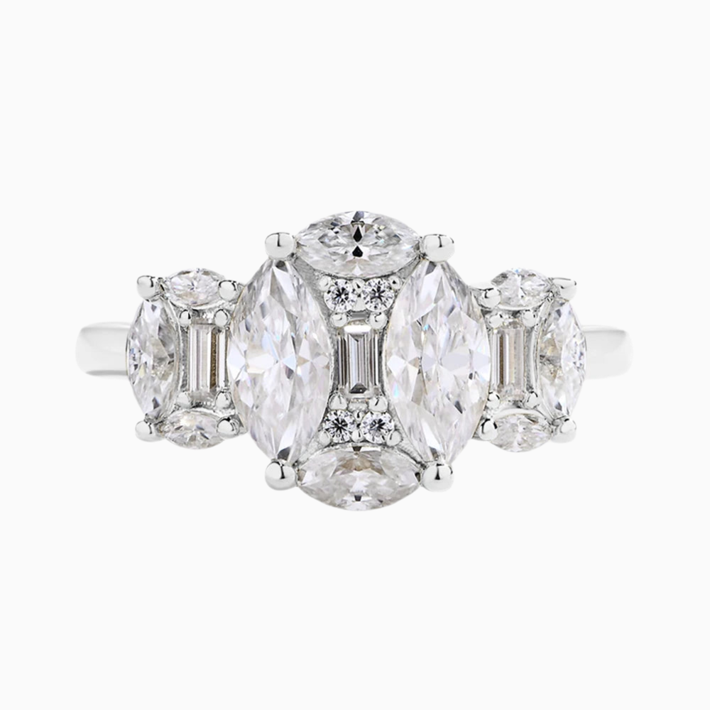 Three Stone Moissanite Ring