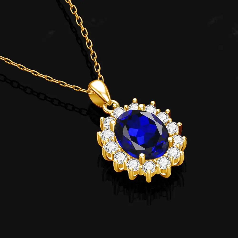 Halo Sapphire Necklace