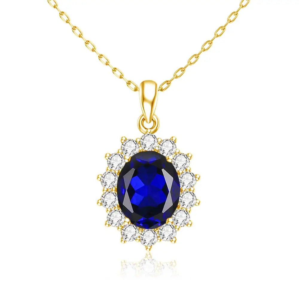 Halo Sapphire Necklace