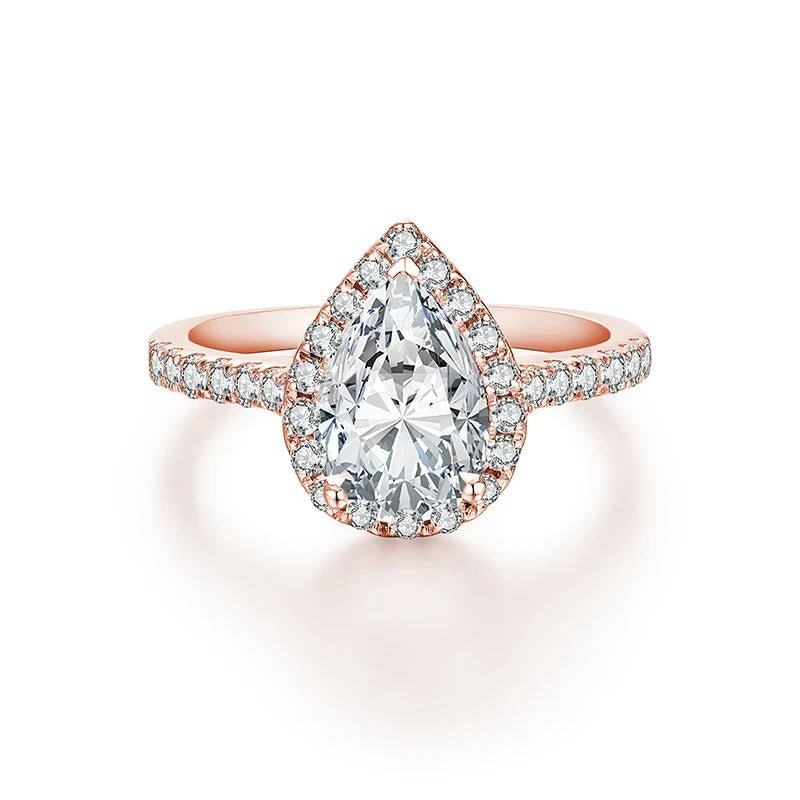 Pear Moissanite Ring