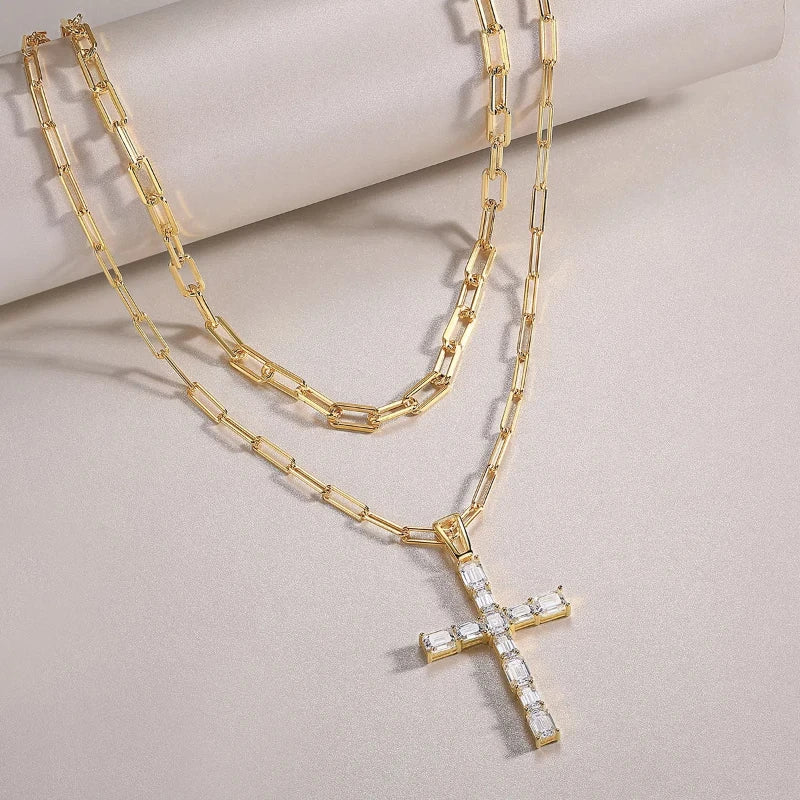 Cross Pendant Moissanite Necklace