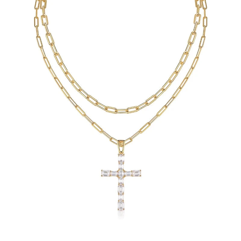 Cross Pendant Moissanite Necklace