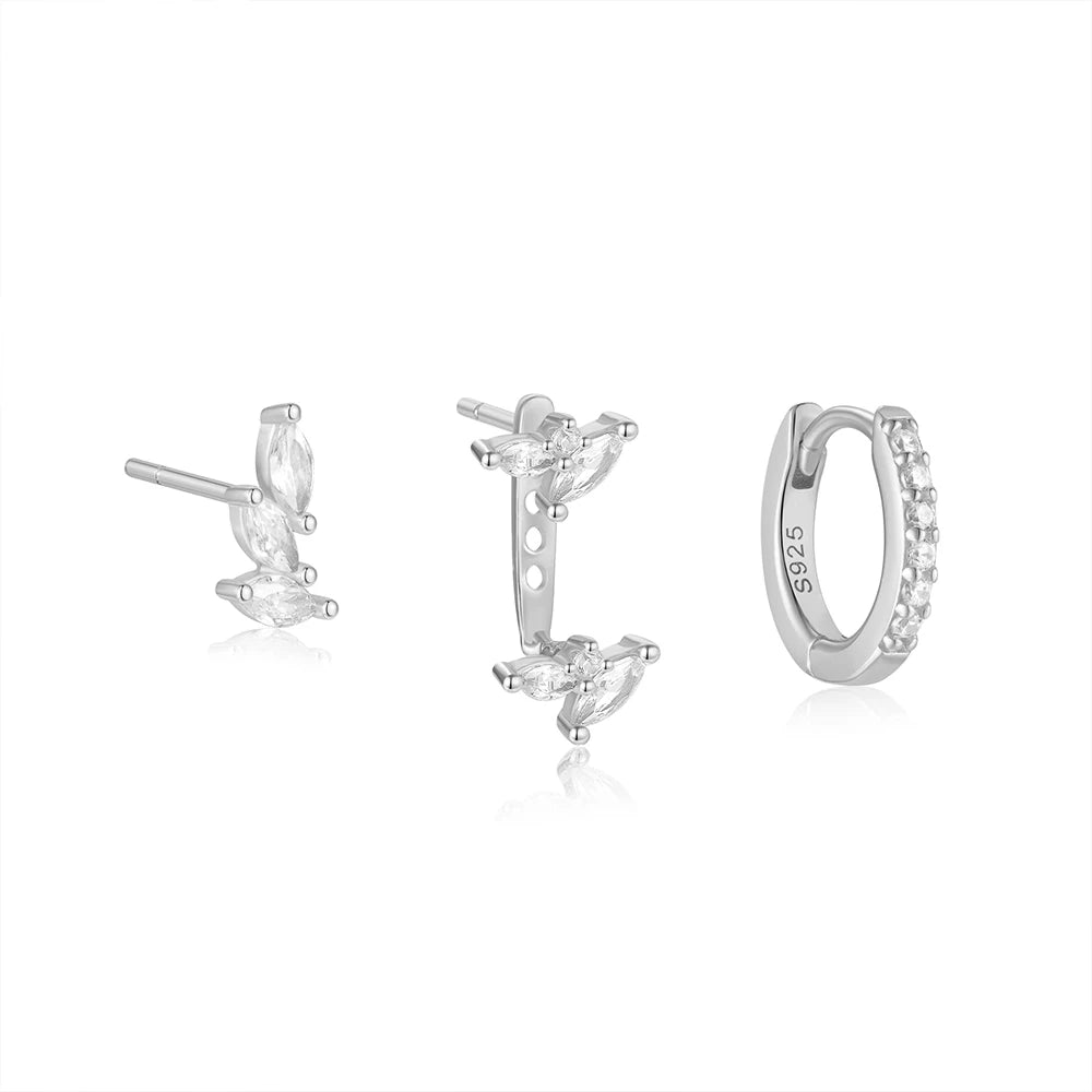 Hoop Stud Zircon Set Earrings