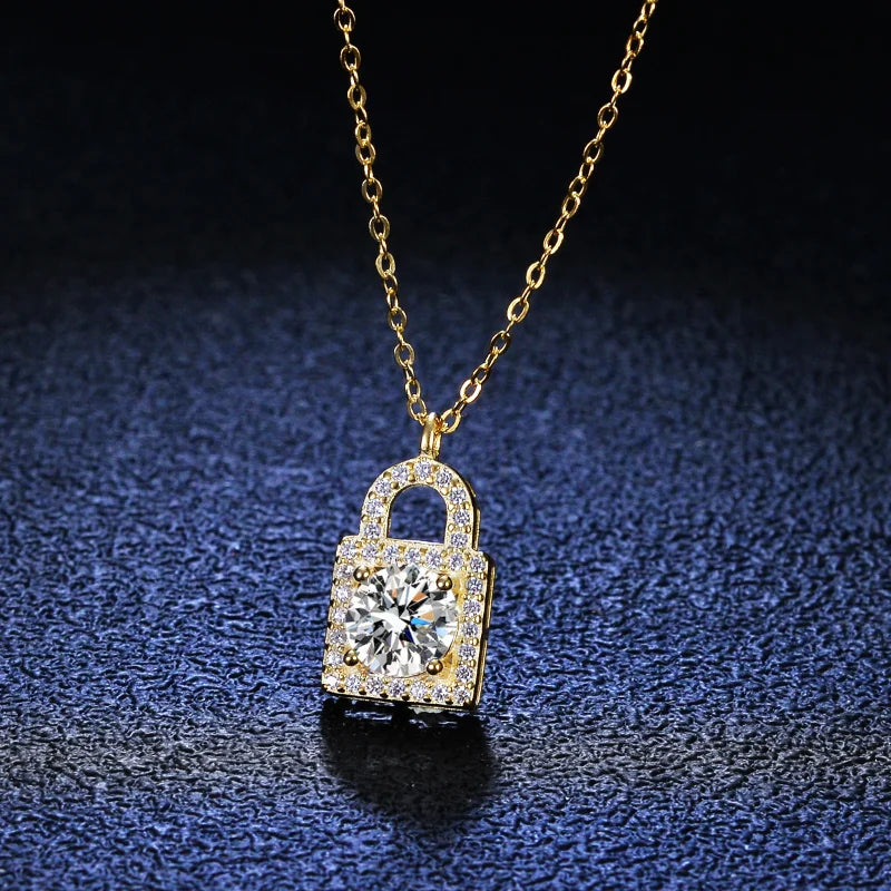 Padlock Moissanite Necklace