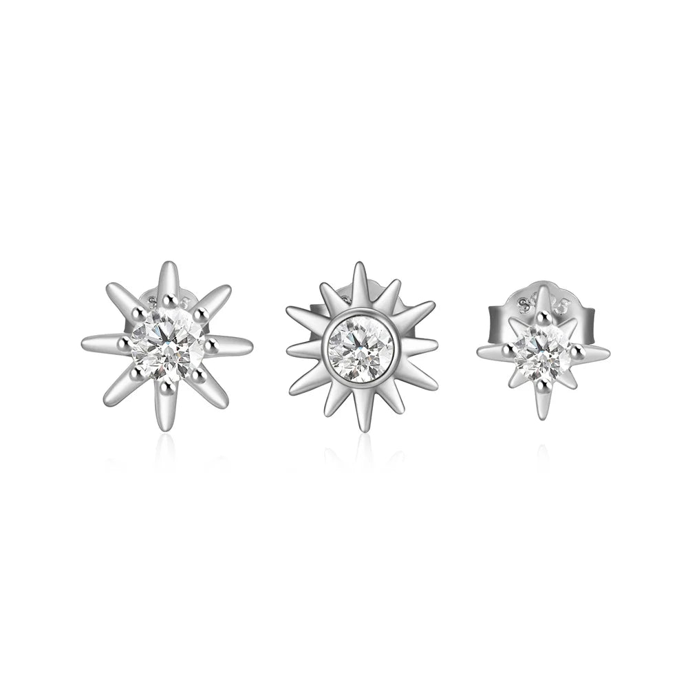 Hoop Stud Set Zircon Earrings