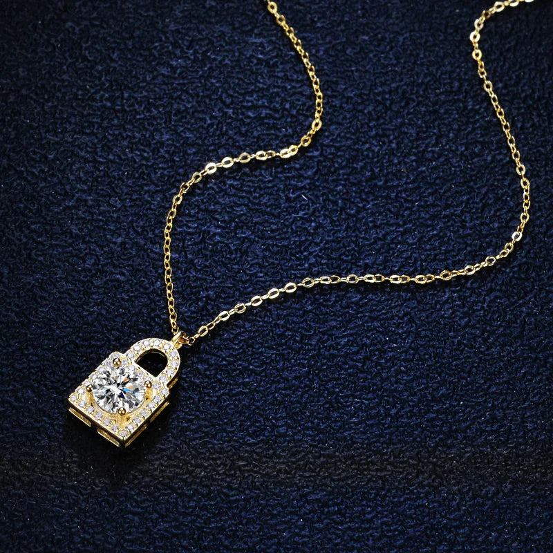 Padlock Moissanite Necklace