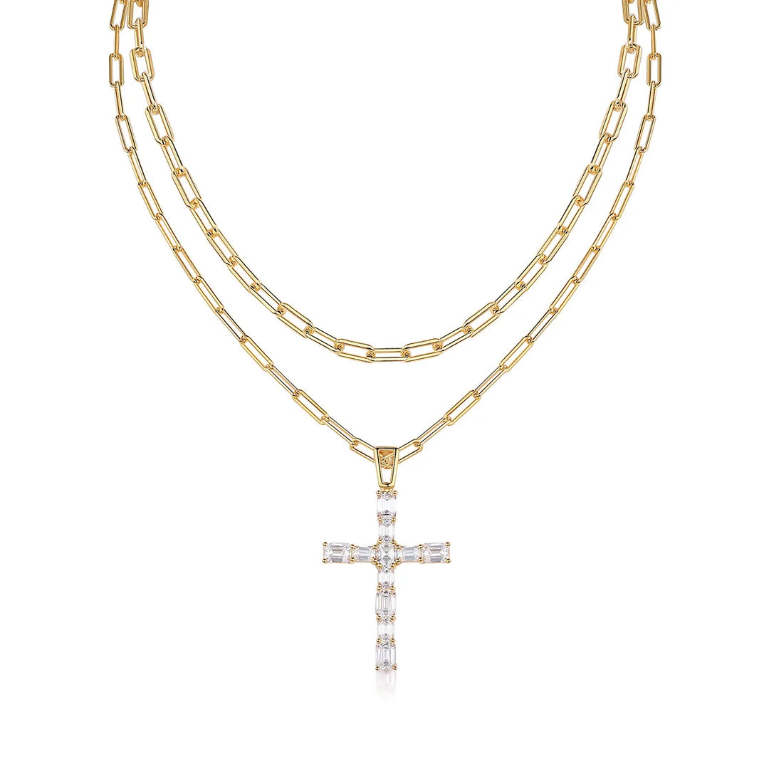 Cross Pendant Moissanite Necklace