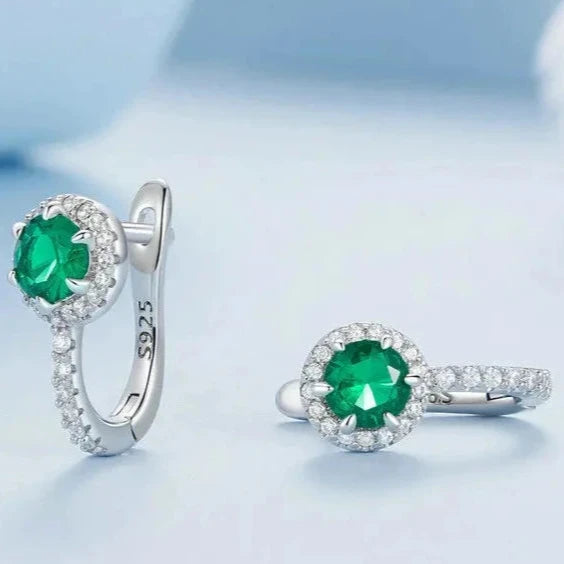 Hoop Green Zircon Earrings