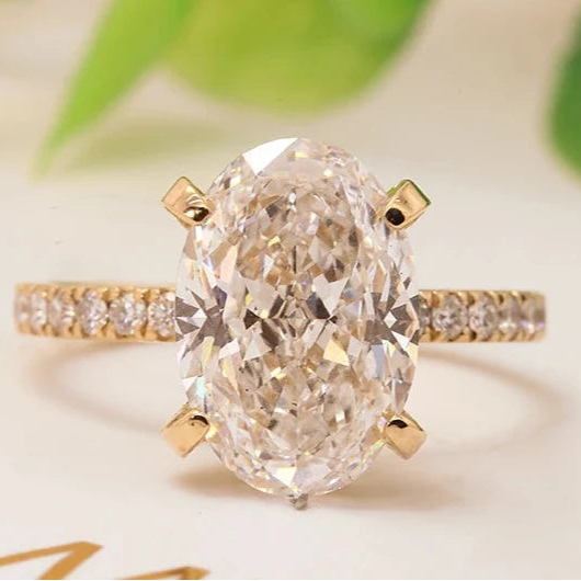 Oval Diamond Ring 14k Gold