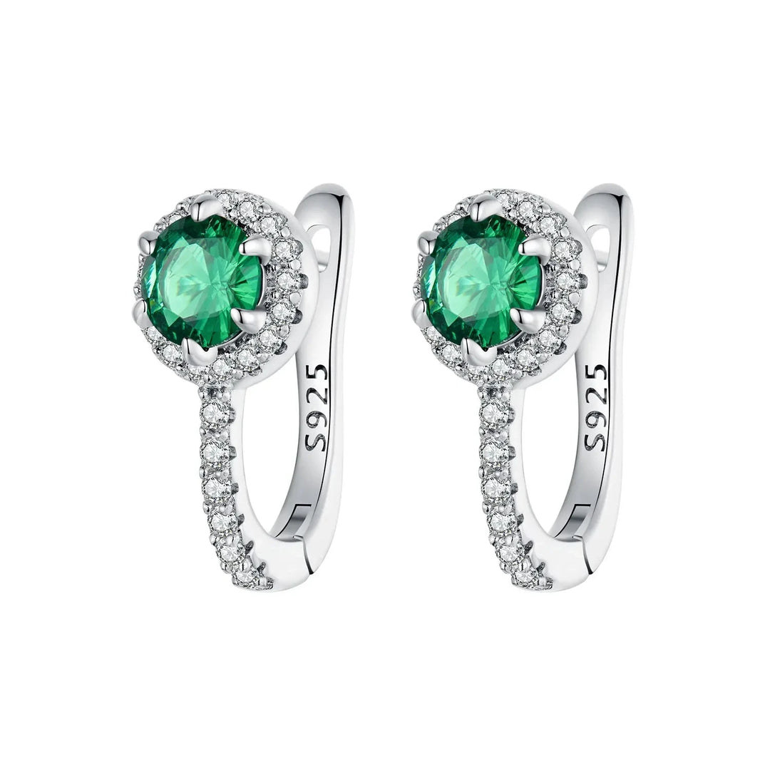 Hoop Green Zircon Earrings