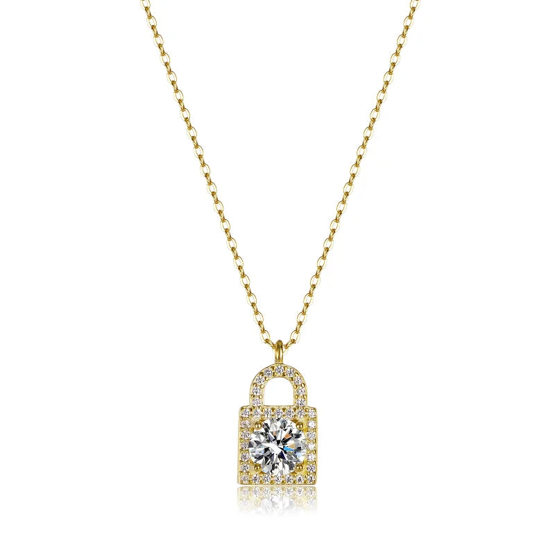 Padlock Moissanite Necklace