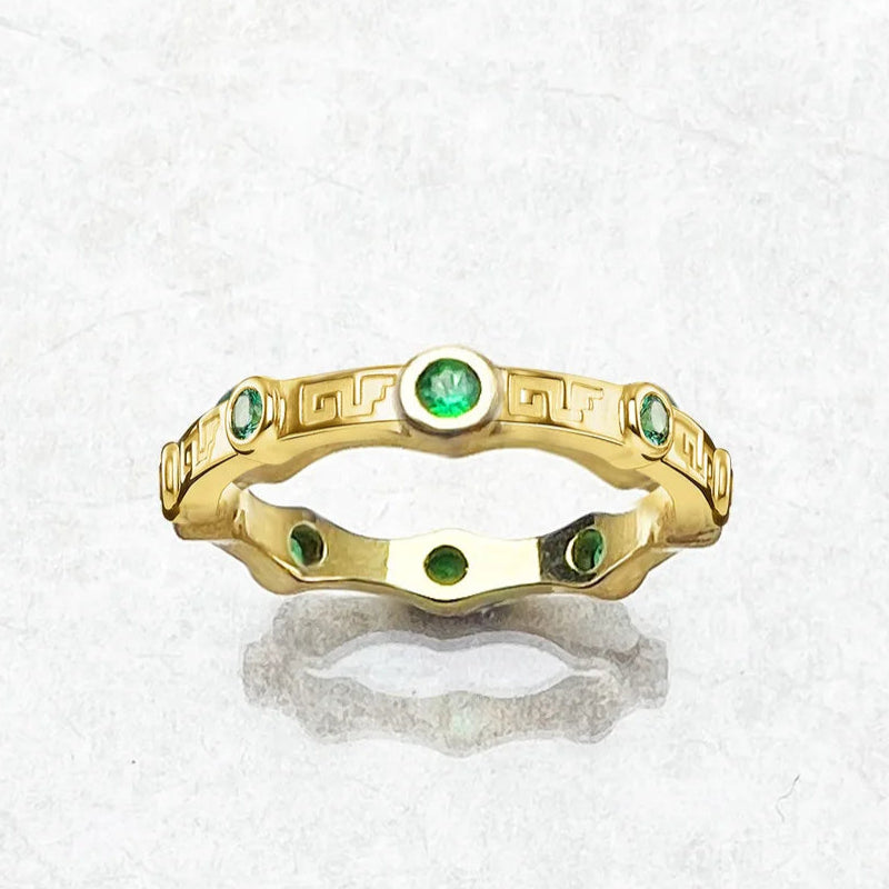 Band Green Stone Ring