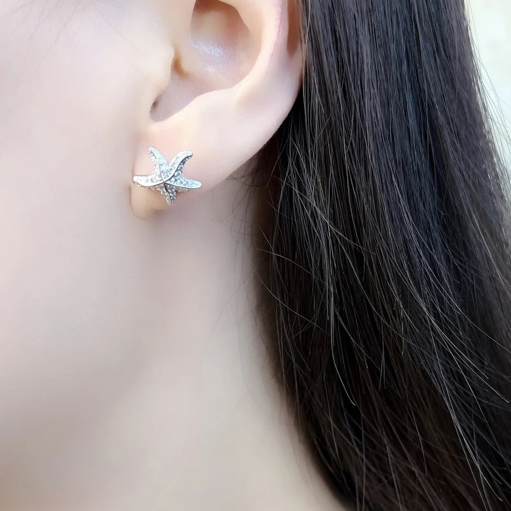 Starfish Pave Stud Earrings