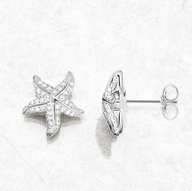 Starfish Pave Stud Earrings