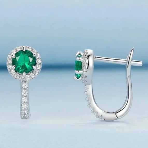 Hoop Green Zircon Earrings