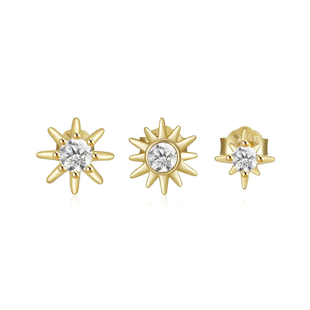 Hoop Stud Set Zircon Earrings