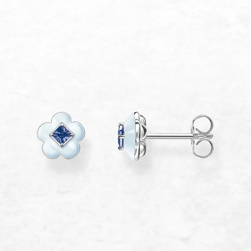 Blue Flower Stud Earrings