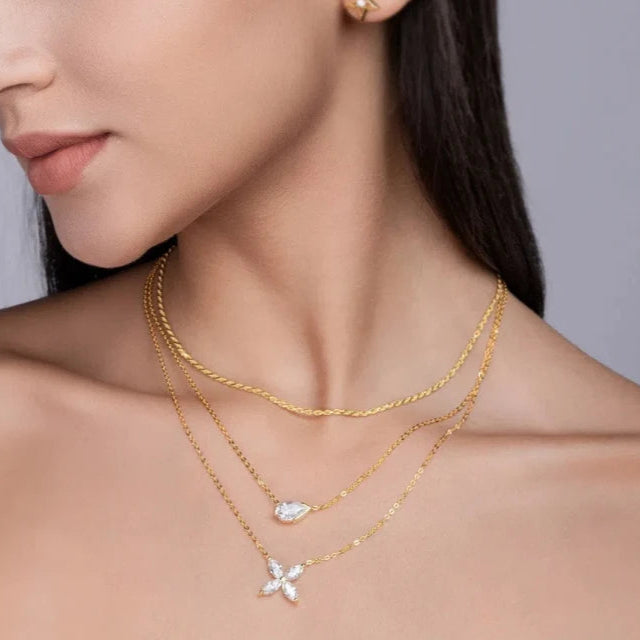 Triple Chain Moissanite Necklace