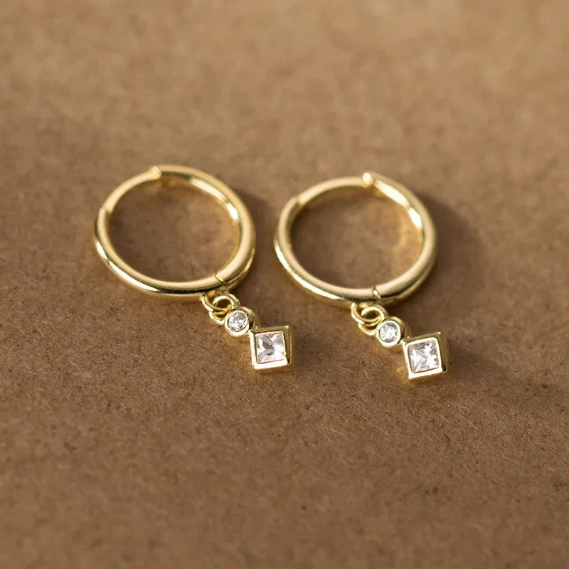 Hoop Zircon Earrings