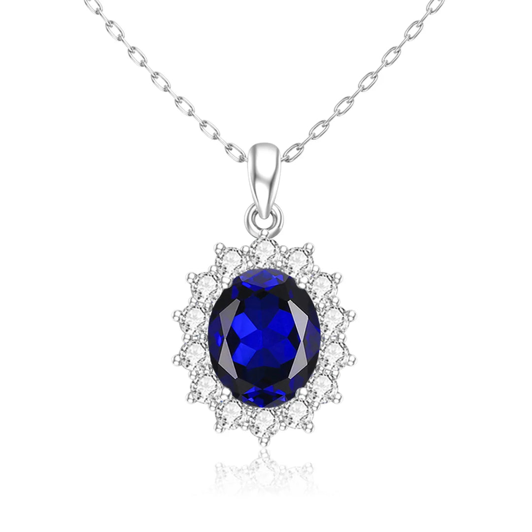 Halo Sapphire Necklace