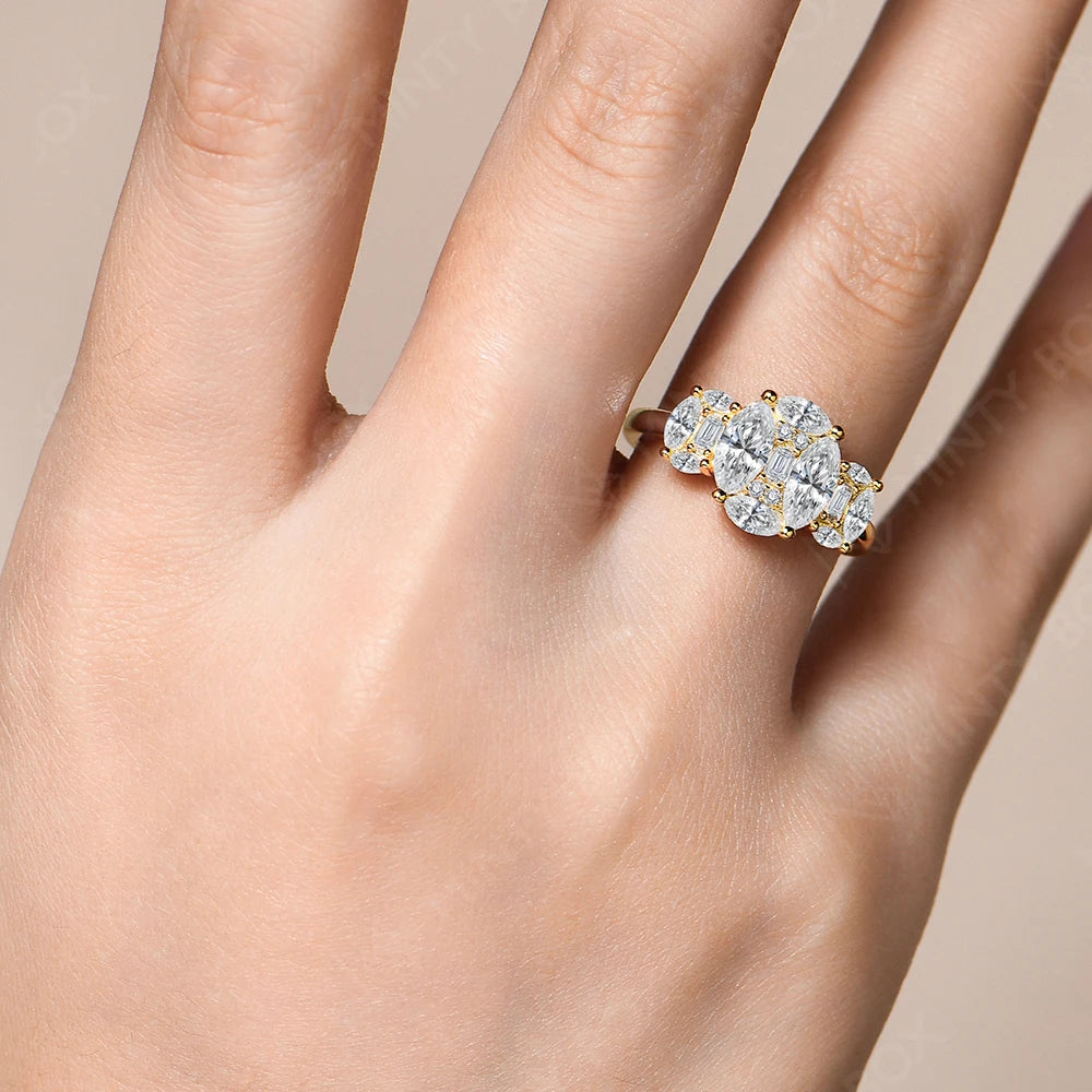 Three Stone Moissanite Ring