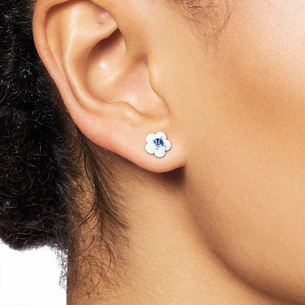 Blue Flower Stud Earrings